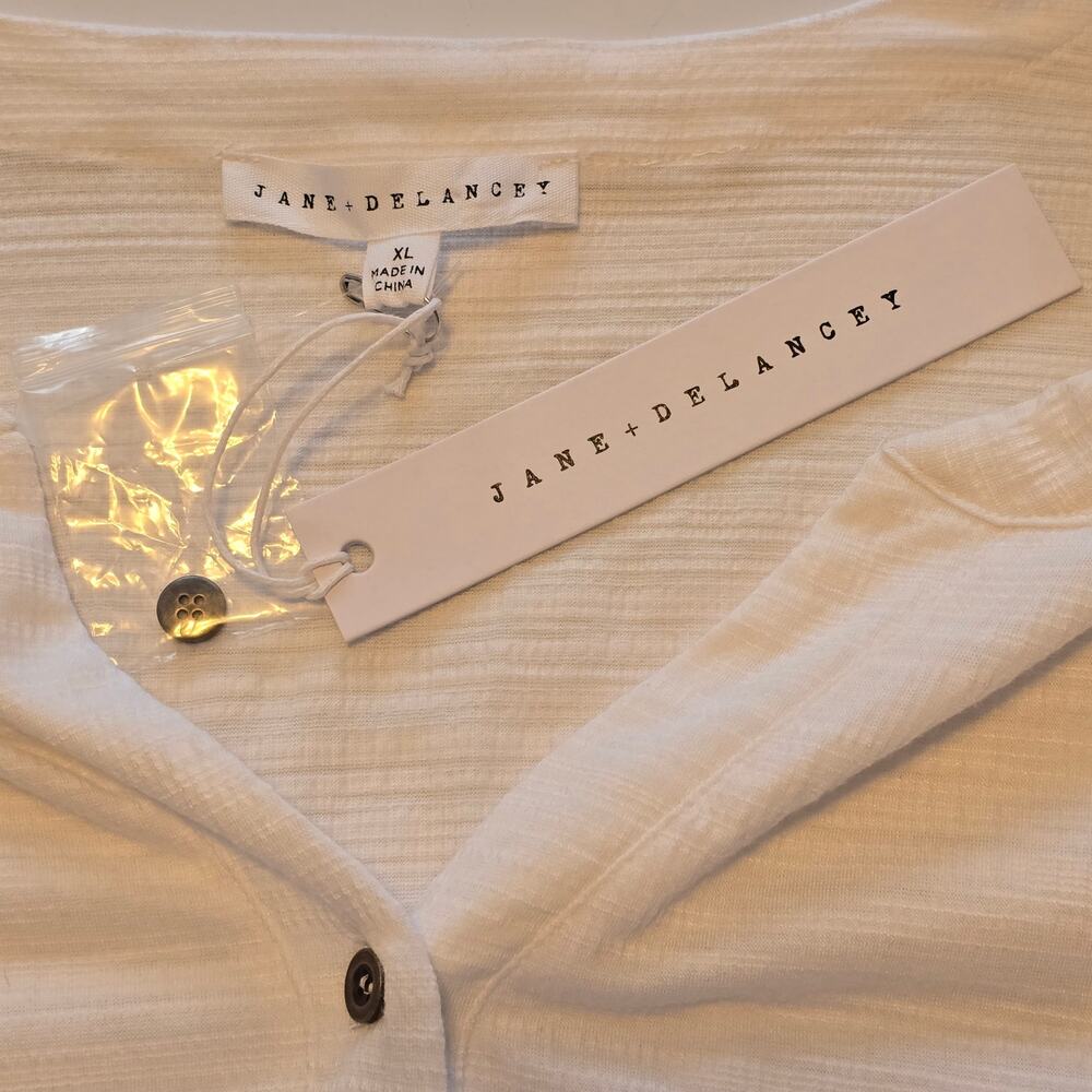 Jane and Delancey Popover Womens XL White Cap Rolled Sleeve Vanilla Girl NWT - Picture 3 of 9